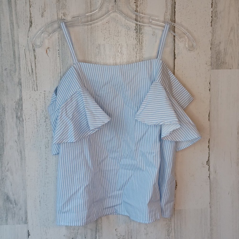 Romeo & Juliet Couture Blue And White Striped Top Size Small NWT